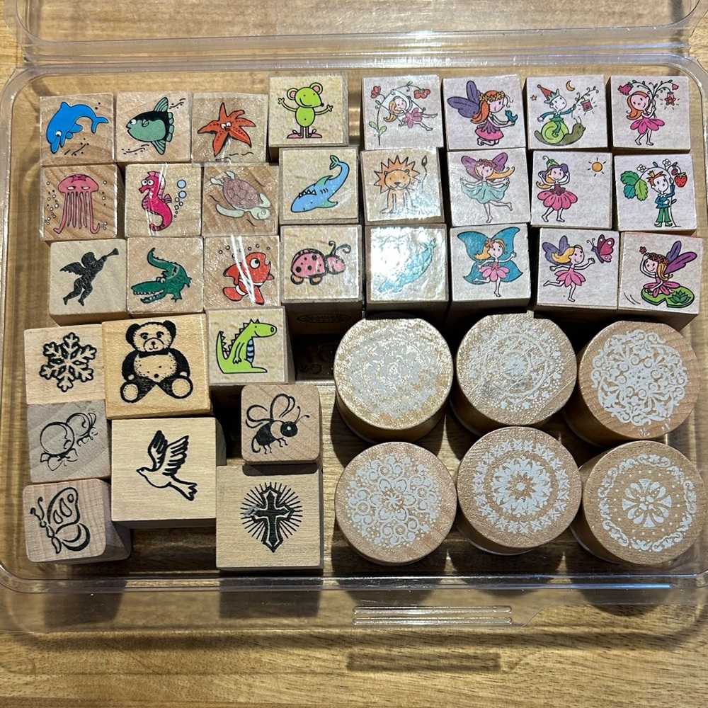 Wooden Stamp Set for Kids or Journaling